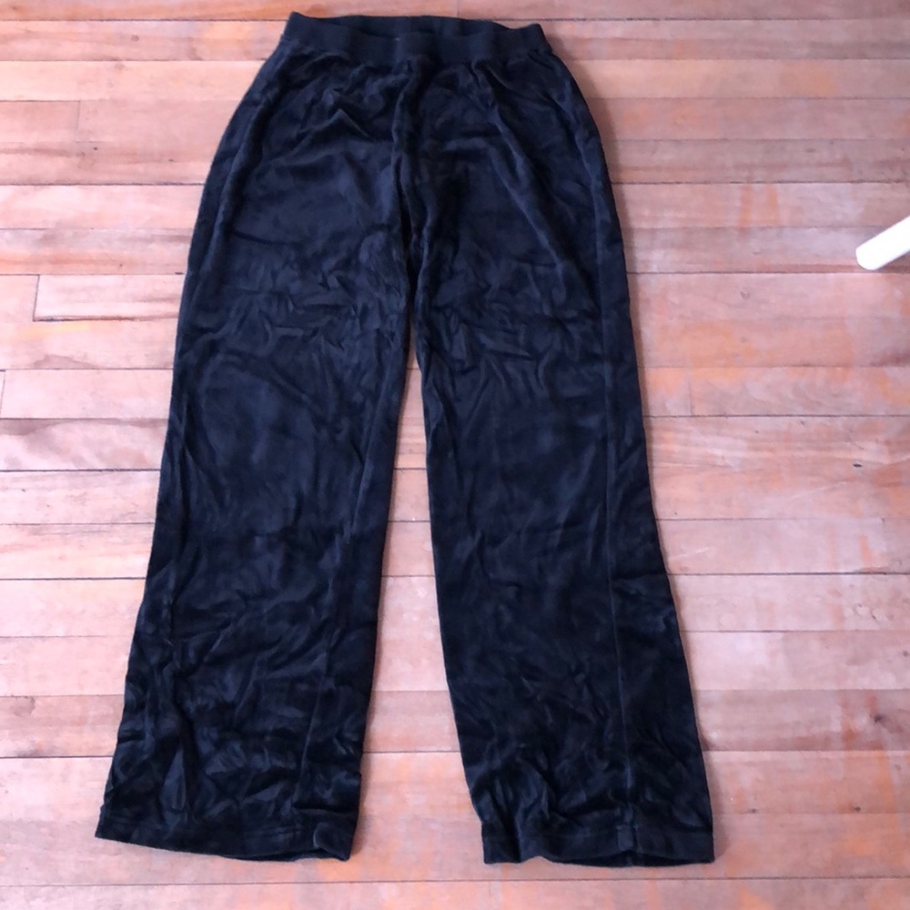 Cotton Ginny black velvet pants straight leg wide